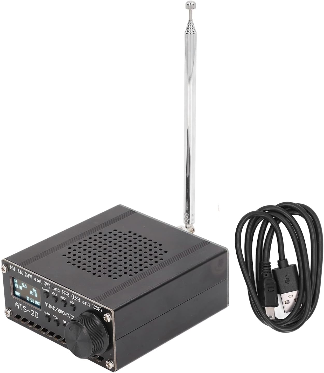 ATS-20 class all-band receiver based on the Si4732/Si47xx family – a compact example of a modern DSP-based broadcast receiver IC used in hobby equipment.